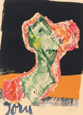 Asger Jorn “Au pied du mur” Composition, 1969