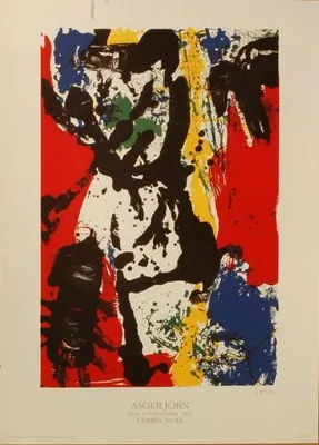Asger Jorn med titlen "Dead Spot" (1957), udgivet i forbindelse med Cobra-bevægelsens 50-års jubilæum i 1998.